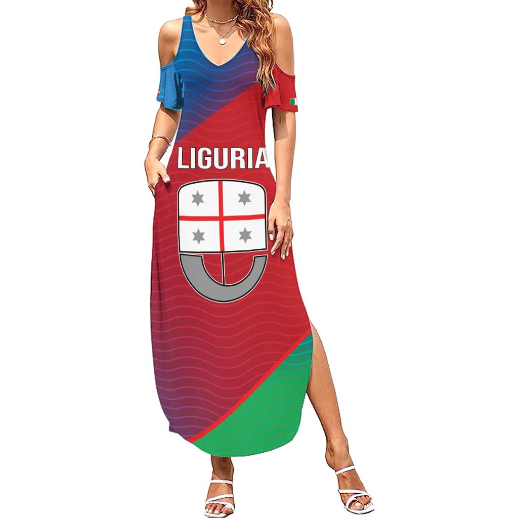 Italy Liguria Summer Maxi Dress Emblem With Flag Style LT19