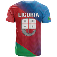 Italy Liguria T Shirt Emblem With Flag Style LT19