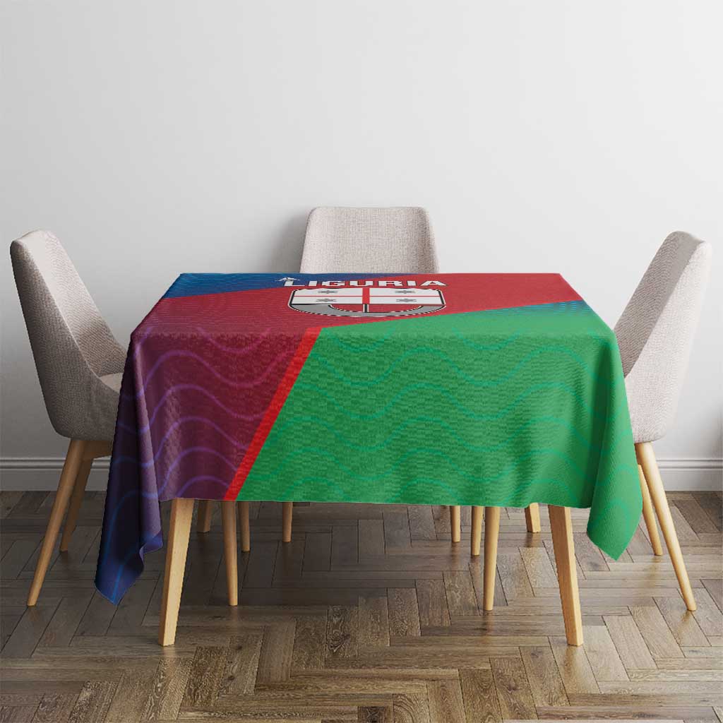 Italy Liguria Tablecloth Emblem With Flag Style - Wonder Print Shop