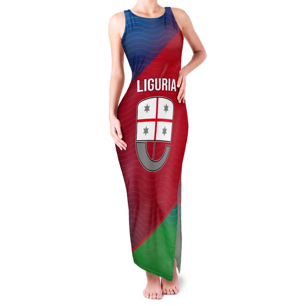 Italy Liguria Tank Maxi Dress Emblem With Flag Style LT19