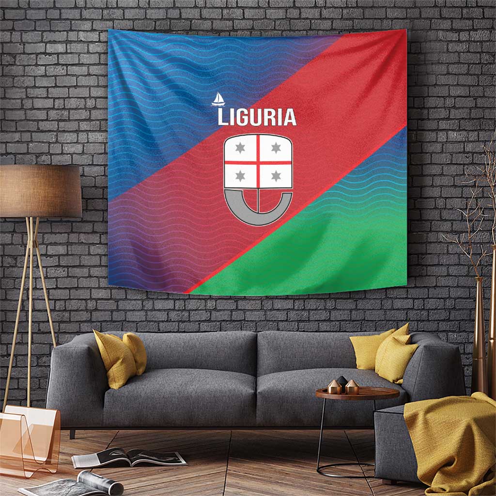 Italy Liguria Tapestry Emblem With Flag Style - Wonder Print Shop