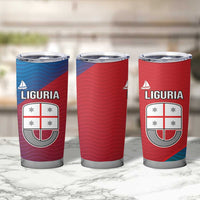 Italy Liguria Tumbler Cup Emblem With Flag Style - Wonder Print Shop