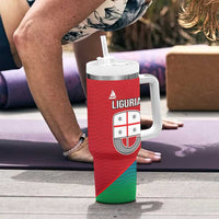 Italy Liguria Tumbler With Handle Emblem With Flag Style - Wonder Print Shop