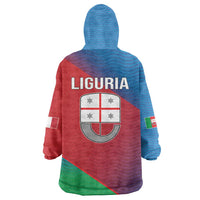 Italy Liguria Wearable Blanket Hoodie Emblem With Flag Style LT19