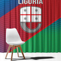 Italy Liguria Window Curtain Emblem With Flag Style - Wonder Print Shop