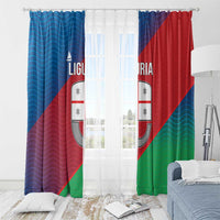 Italy Liguria Window Curtain Emblem With Flag Style - Wonder Print Shop