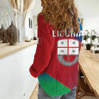 Italy Liguria Women Casual Shirt Emblem With Flag Style LT19