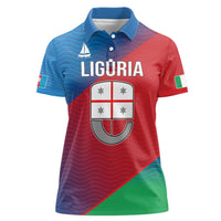 Italy Liguria Women Polo Shirt Emblem With Flag Style LT19