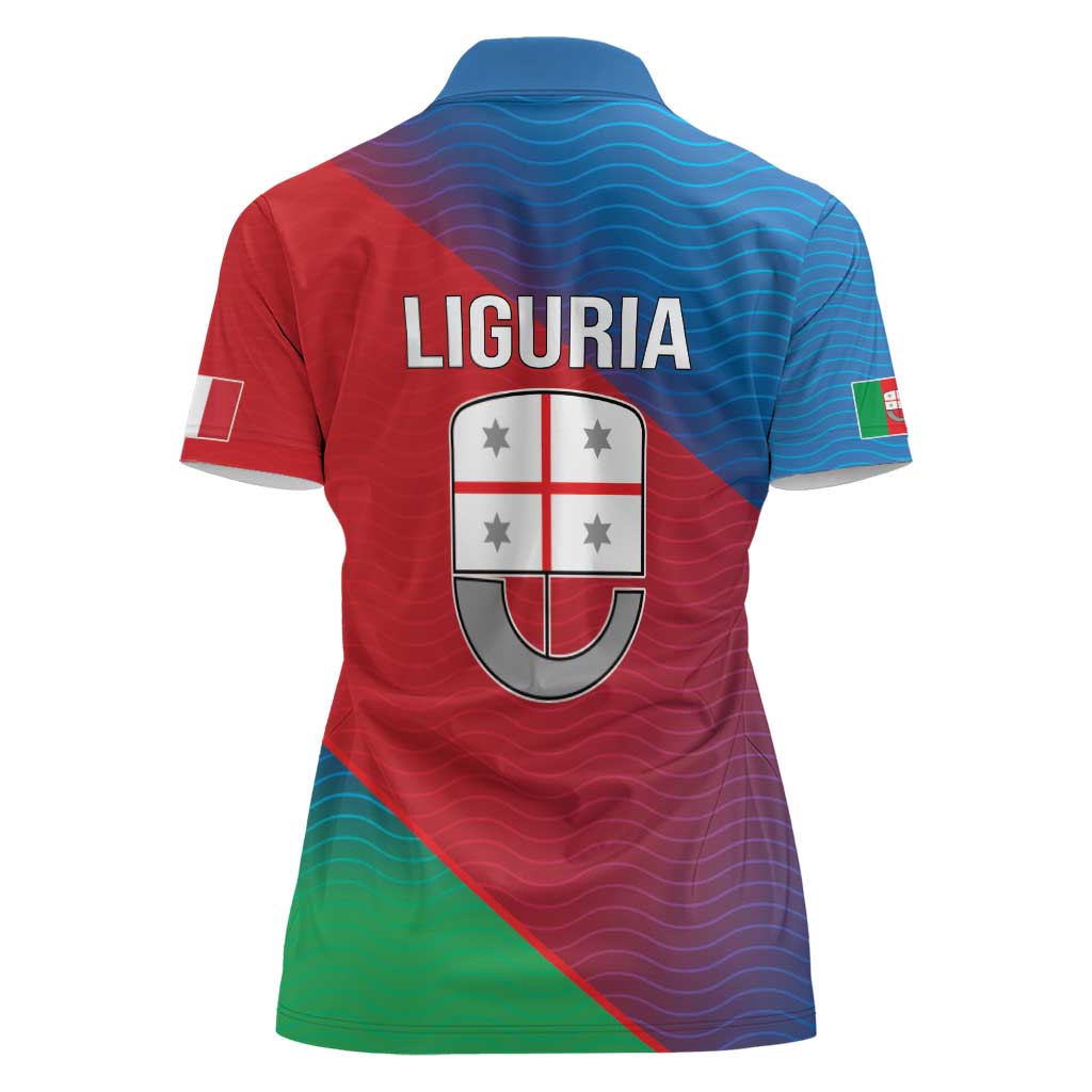 Italy Liguria Women Polo Shirt Emblem With Flag Style LT19