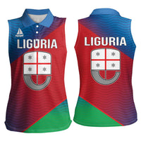 Italy Liguria Women Sleeveless Polo Shirt Emblem With Flag Style LT19