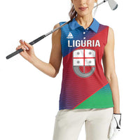 Italy Liguria Women Sleeveless Polo Shirt Emblem With Flag Style LT19