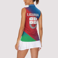 Italy Liguria Women Sleeveless Polo Shirt Emblem With Flag Style LT19