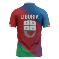 Italy Liguria Zipper Polo Shirt Emblem With Flag Style - Wonder Print Shop