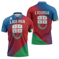Italy Liguria Zipper Polo Shirt Emblem With Flag Style - Wonder Print Shop