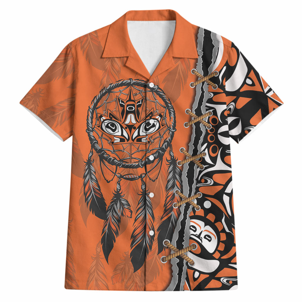 Canada Indigenous Orange Shirt Day Hawaiian Shirt Haida Dreamcatcher Art