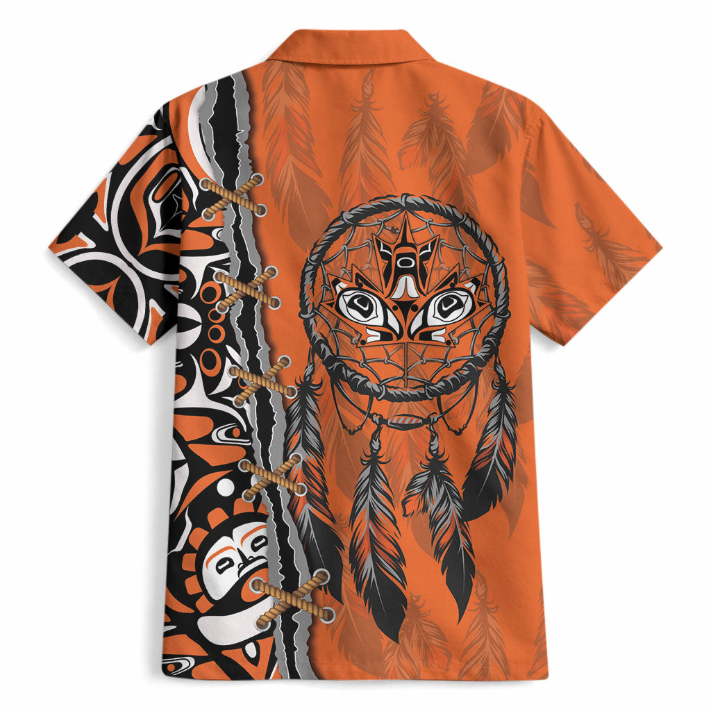 Canada Indigenous Orange Shirt Day Hawaiian Shirt Haida Dreamcatcher Art