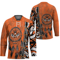 Canada Indigenous Orange Shirt Day Hockey Jersey Haida Dreamcatcher Art