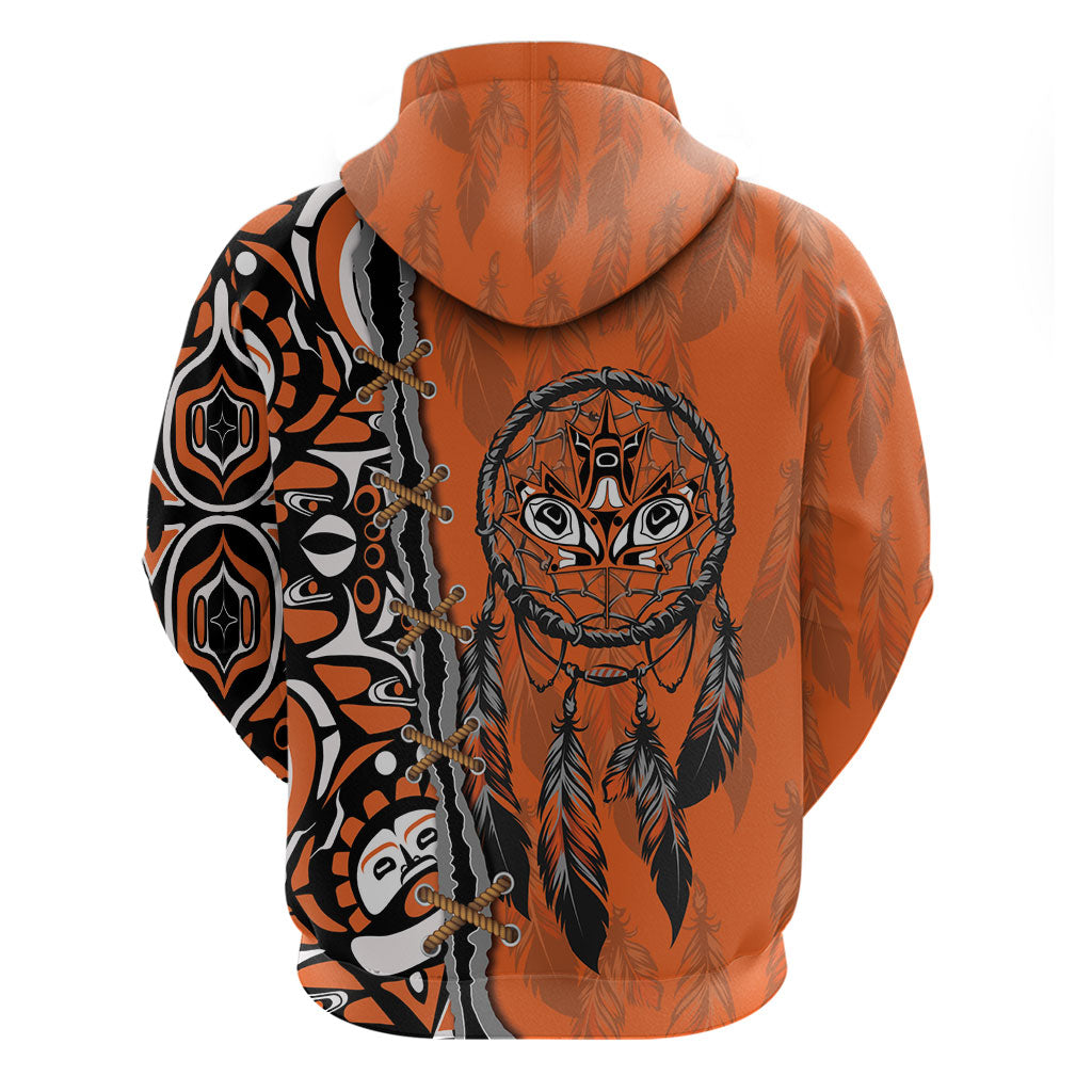 Canada Indigenous Orange Shirt Day Hoodie Haida Dreamcatcher Art