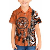 Canada Indigenous Orange Shirt Day Kid Hawaiian Shirt Haida Dreamcatcher Art