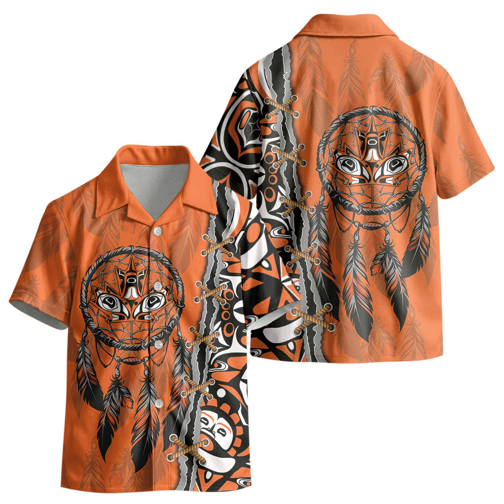 Canada Indigenous Orange Shirt Day Kid Hawaiian Shirt Haida Dreamcatcher Art