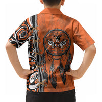Canada Indigenous Orange Shirt Day Kid Hawaiian Shirt Haida Dreamcatcher Art
