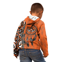 Canada Indigenous Orange Shirt Day Kid Hoodie Haida Dreamcatcher Art