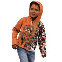 Canada Indigenous Orange Shirt Day Kid Hoodie Haida Dreamcatcher Art