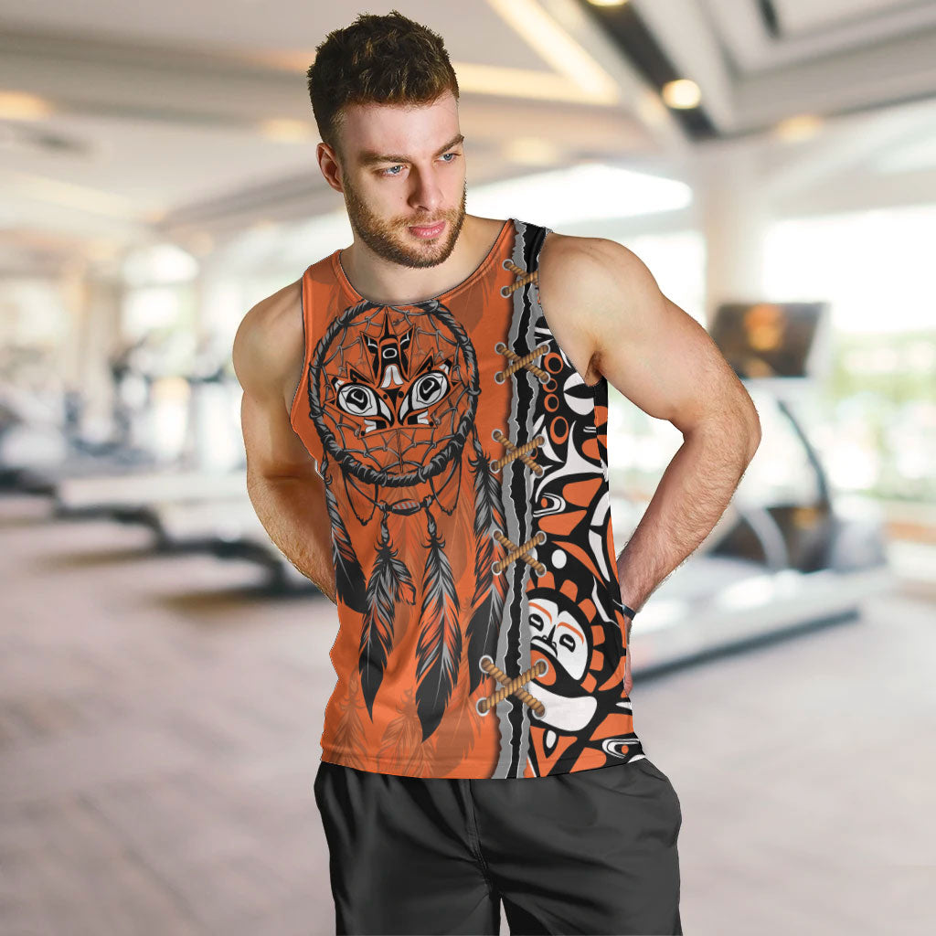 Canada Indigenous Orange Shirt Day Men Tank Top Haida Dreamcatcher Art