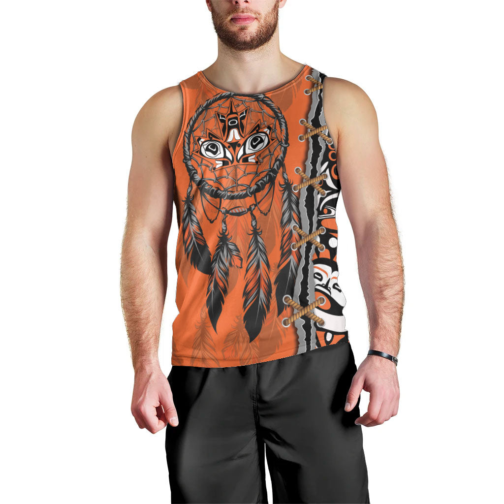 Canada Indigenous Orange Shirt Day Men Tank Top Haida Dreamcatcher Art