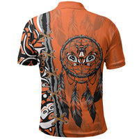 Canada Indigenous Orange Shirt Day Polo Shirt Haida Dreamcatcher Art