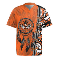 Canada Indigenous Orange Shirt Day Rugby Jersey Haida Dreamcatcher Art