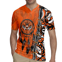 Canada Indigenous Orange Shirt Day Rugby Jersey Haida Dreamcatcher Art