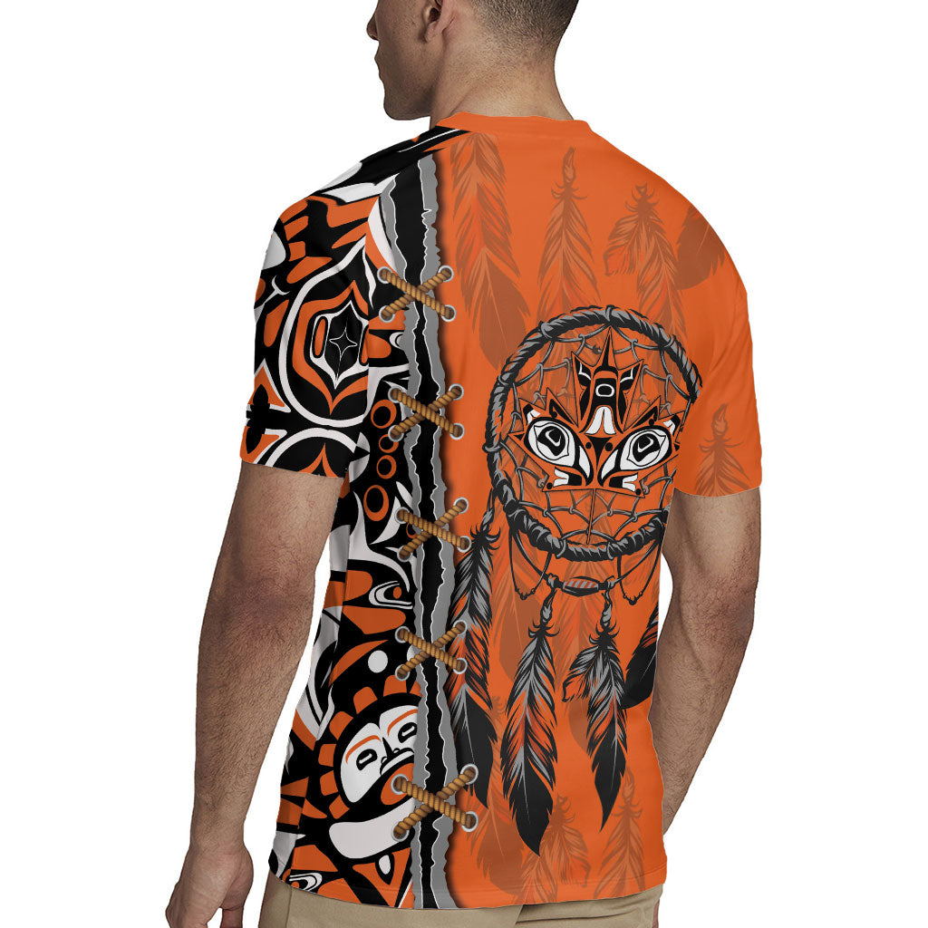 Canada Indigenous Orange Shirt Day Rugby Jersey Haida Dreamcatcher Art