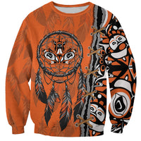 Canada Indigenous Orange Shirt Day Sweatshirt Haida Dreamcatcher Art