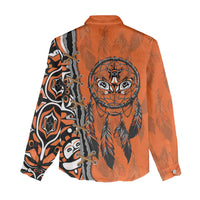 Canada Indigenous Orange Shirt Day Women Casual Shirt Haida Dreamcatcher Art