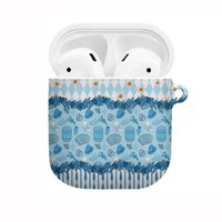 Oktoberfest Bavarian Heritage AirPods Case Edelweiss Beer Festival Blue Pattern