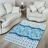 Oktoberfest Bavarian Heritage Area Rug Edelweiss Beer Festival Blue Pattern