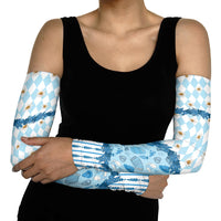 Oktoberfest Bavarian Heritage Arm Sleeves Edelweiss Beer Festival Blue Pattern