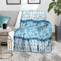 Oktoberfest Bavarian Heritage Blanket Edelweiss Beer Festival Blue Pattern
