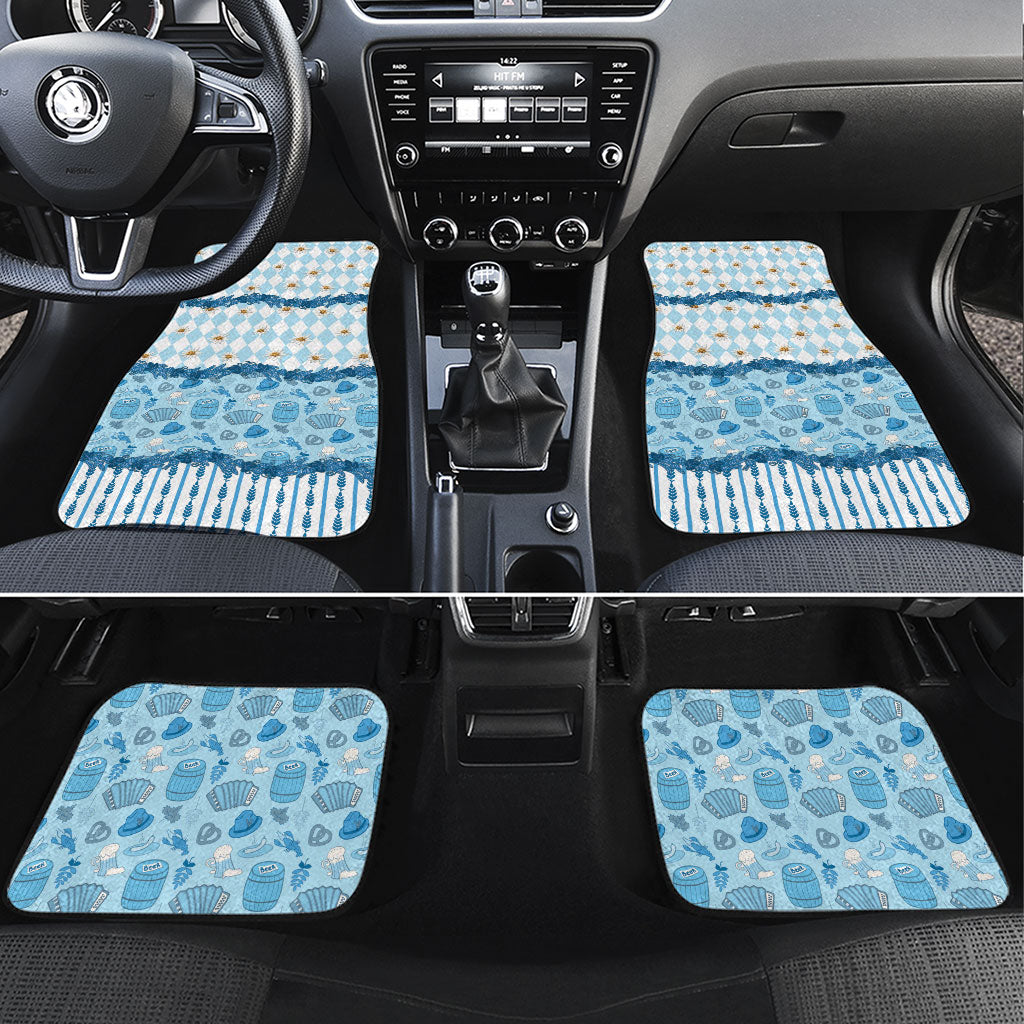 Oktoberfest Bavarian Heritage Car Mats Edelweiss Beer Festival Blue Pattern