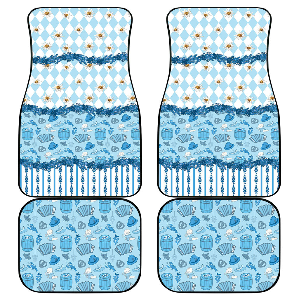 Oktoberfest Bavarian Heritage Car Mats Edelweiss Beer Festival Blue Pattern