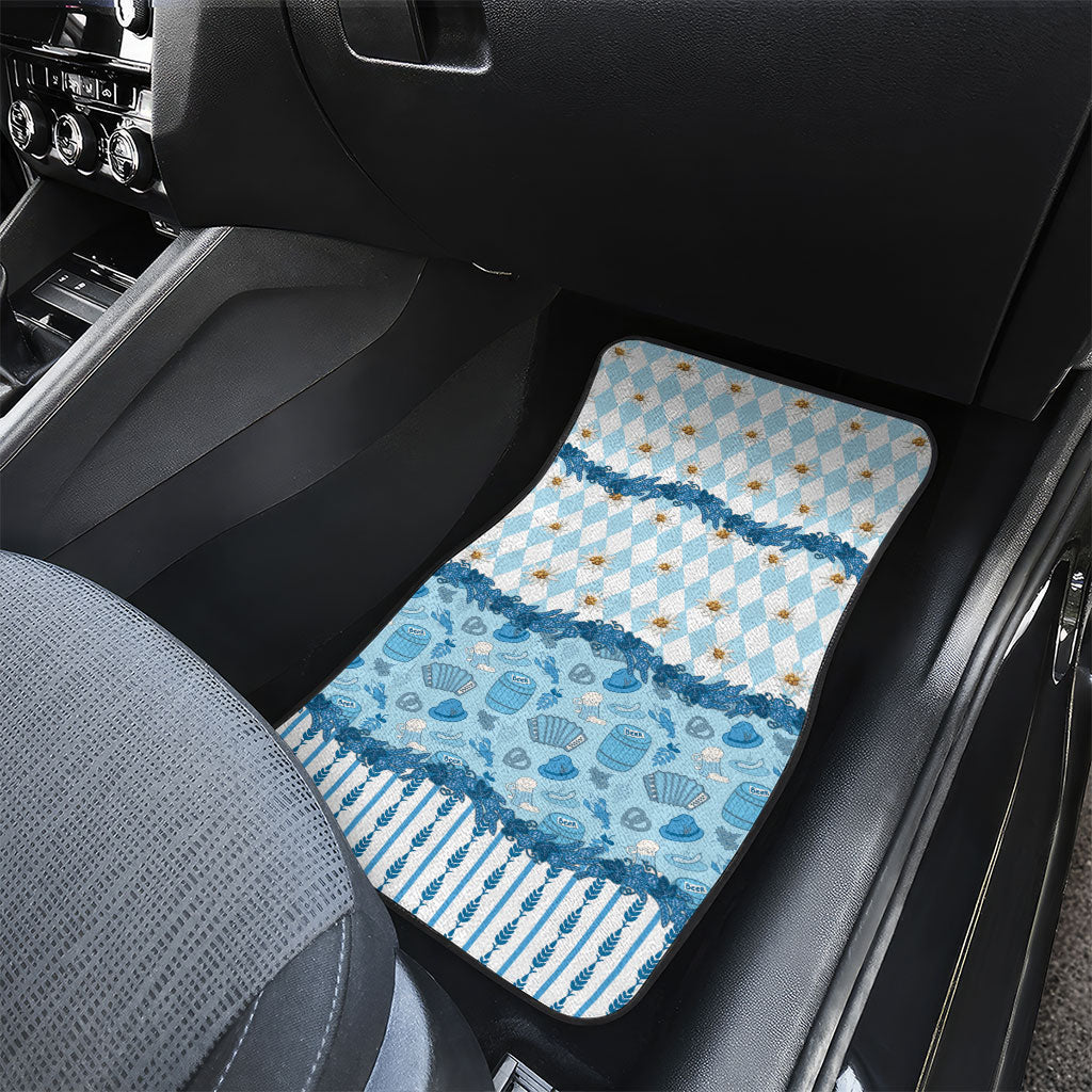 Oktoberfest Bavarian Heritage Car Mats Edelweiss Beer Festival Blue Pattern