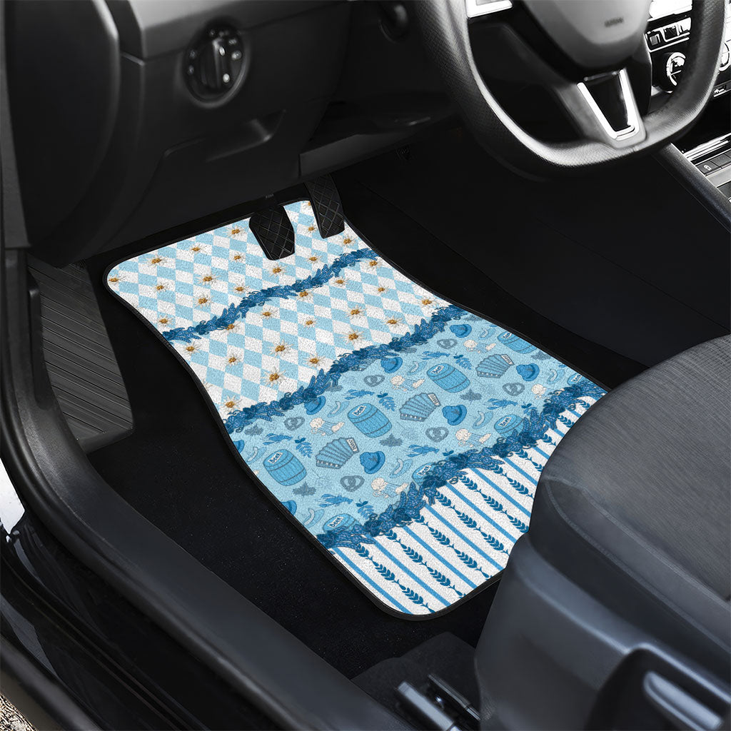 Oktoberfest Bavarian Heritage Car Mats Edelweiss Beer Festival Blue Pattern