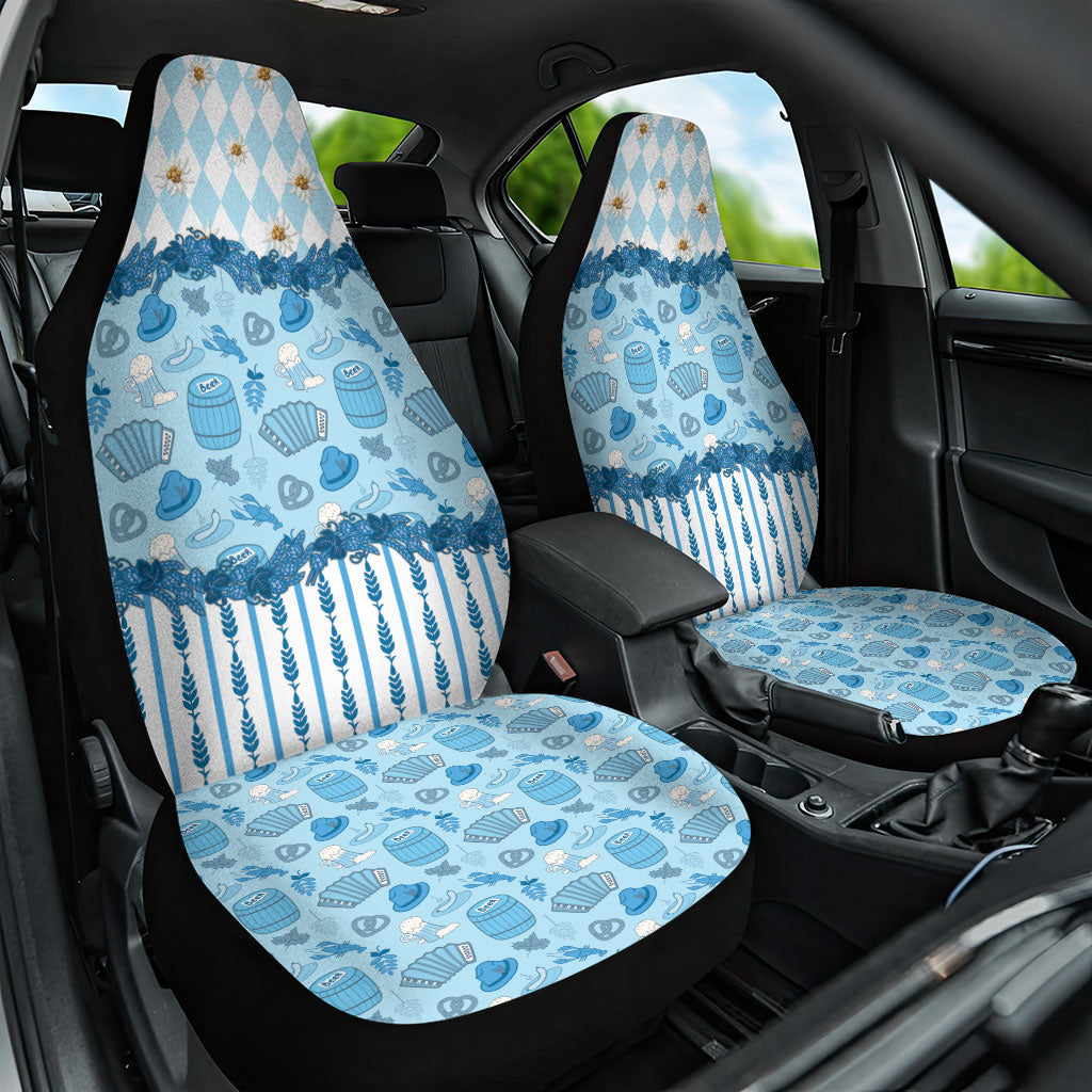 Oktoberfest Bavarian Heritage Car Seat Cover Edelweiss Beer Festival Blue Pattern