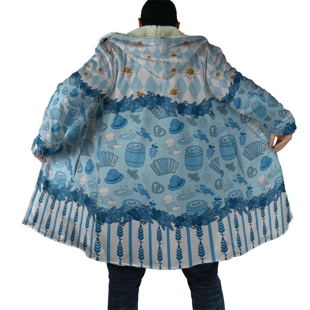 Oktoberfest Bavarian Heritage Cloak Edelweiss Beer Festival Blue Pattern