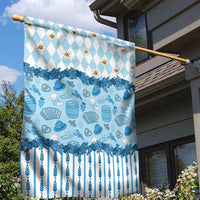 Oktoberfest Bavarian Heritage Garden Flag Edelweiss Beer Festival Blue Pattern