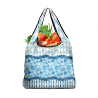 Oktoberfest Bavarian Heritage Grocery Bag Edelweiss Beer Festival Blue Pattern