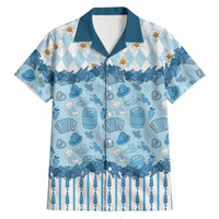 Oktoberfest Bavarian Heritage Hawaiian Shirt Edelweiss Beer Festival Blue Pattern