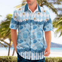 Oktoberfest Bavarian Heritage Hawaiian Shirt Edelweiss Beer Festival Blue Pattern