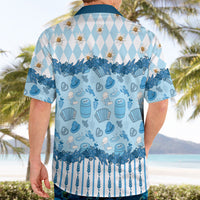 Oktoberfest Bavarian Heritage Hawaiian Shirt Edelweiss Beer Festival Blue Pattern
